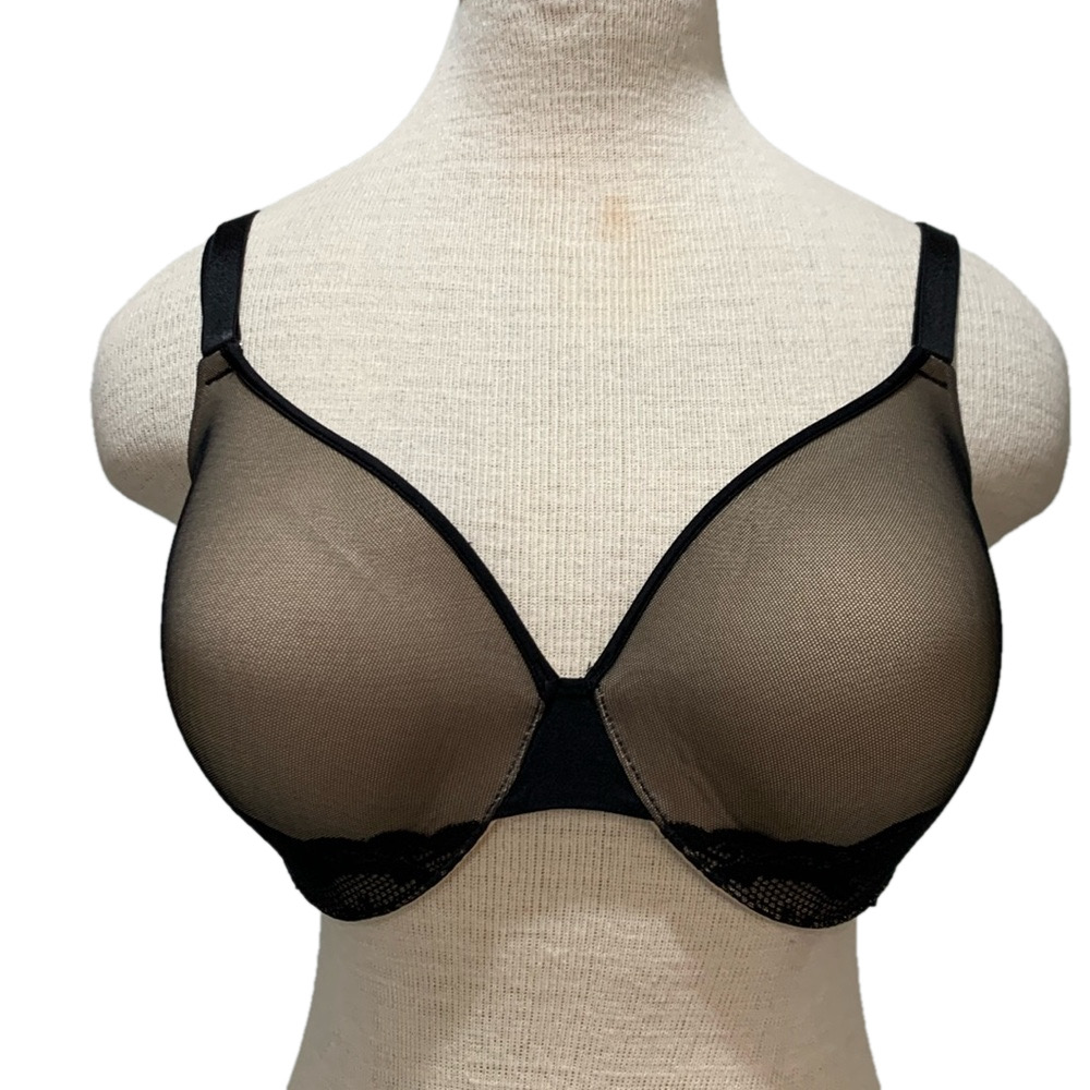 Soma sz 34DDD cream and black lace underwire bra